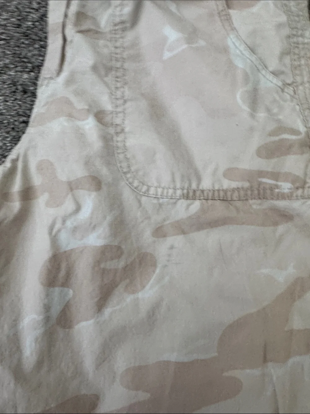 London Jean Beige Camo Drawstring Cargo Pants